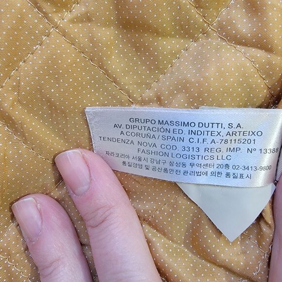 Massimo Dutti Leather Zip Moto Biker Fitted Jacket Tan Brown Women's Size M 4701 - Picture 13 of 16